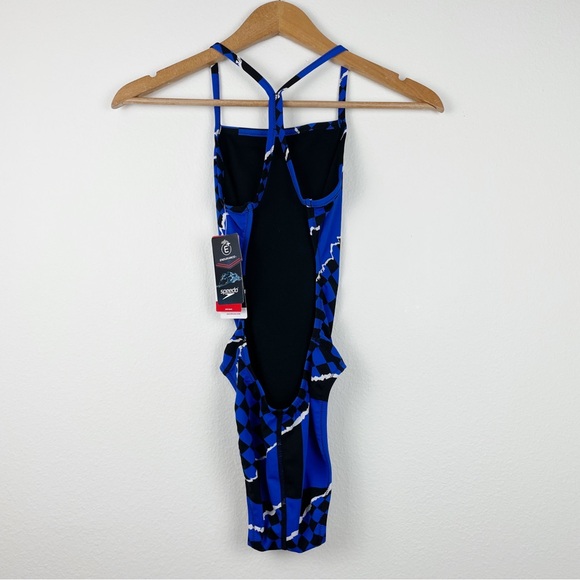 Speedo NEW with tags Blue and Black Endurance One Piece Size 28 Swimsuit - Picture 3 of 11